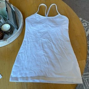 lululemon power y tank top, size 4, white, extra length